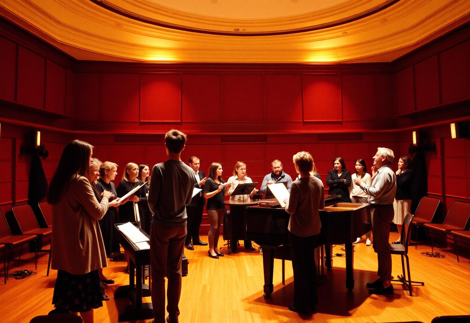 Repetitie in de zaal